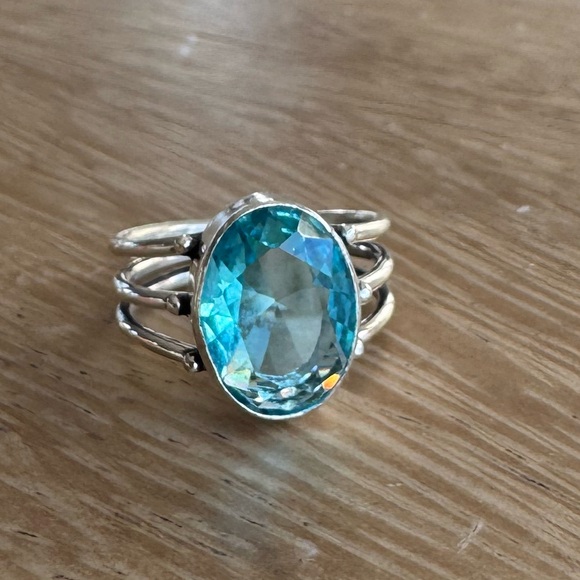 NWOT Sundance Stratosphere Ring, Swiss Blue Topaz, Sterling Silver - Picture 2 of 7